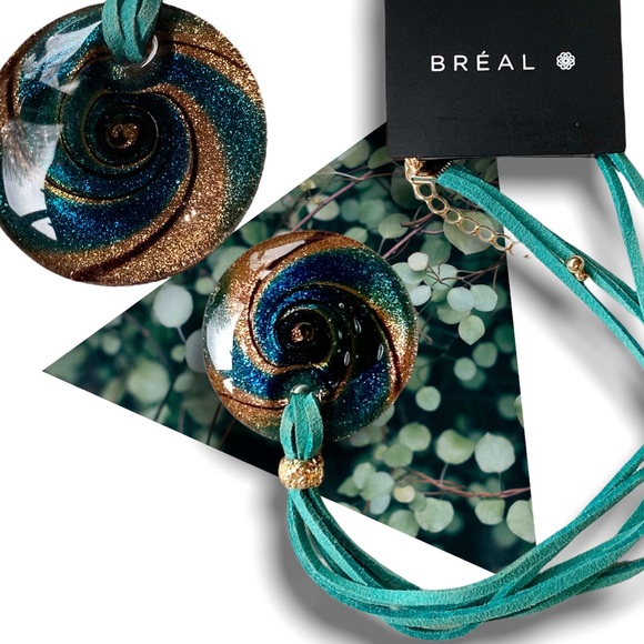 BRAND NEW Breal leather pendant necklace 249 - Picture 1 of 5